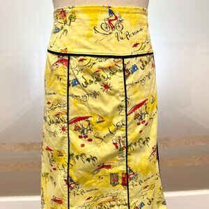 Vintage | Printed Skirt | Notations | Yellow | Size Medium